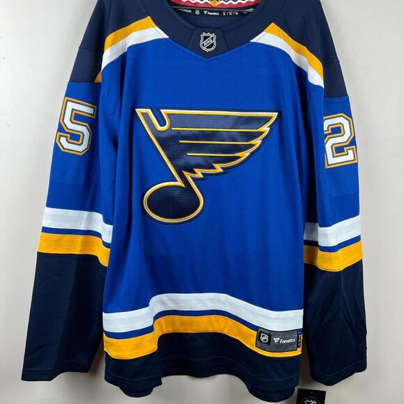 St. Louis Blues Jordan Kyrou #25 Fanatics Breakaway Jersey XL Blue NHL Men’s - Picture 1 of 8